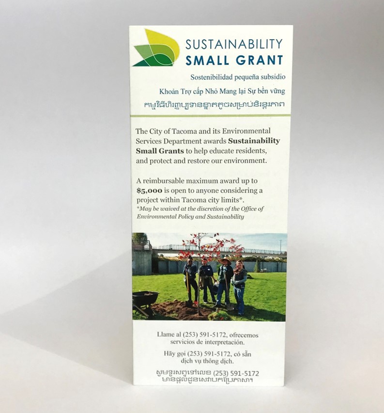 Sustainability Small Grant Brochure Sustainability Small Grant Brochure