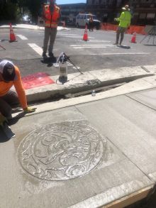 Chris Duenas' octopus medallion concrete stamp design