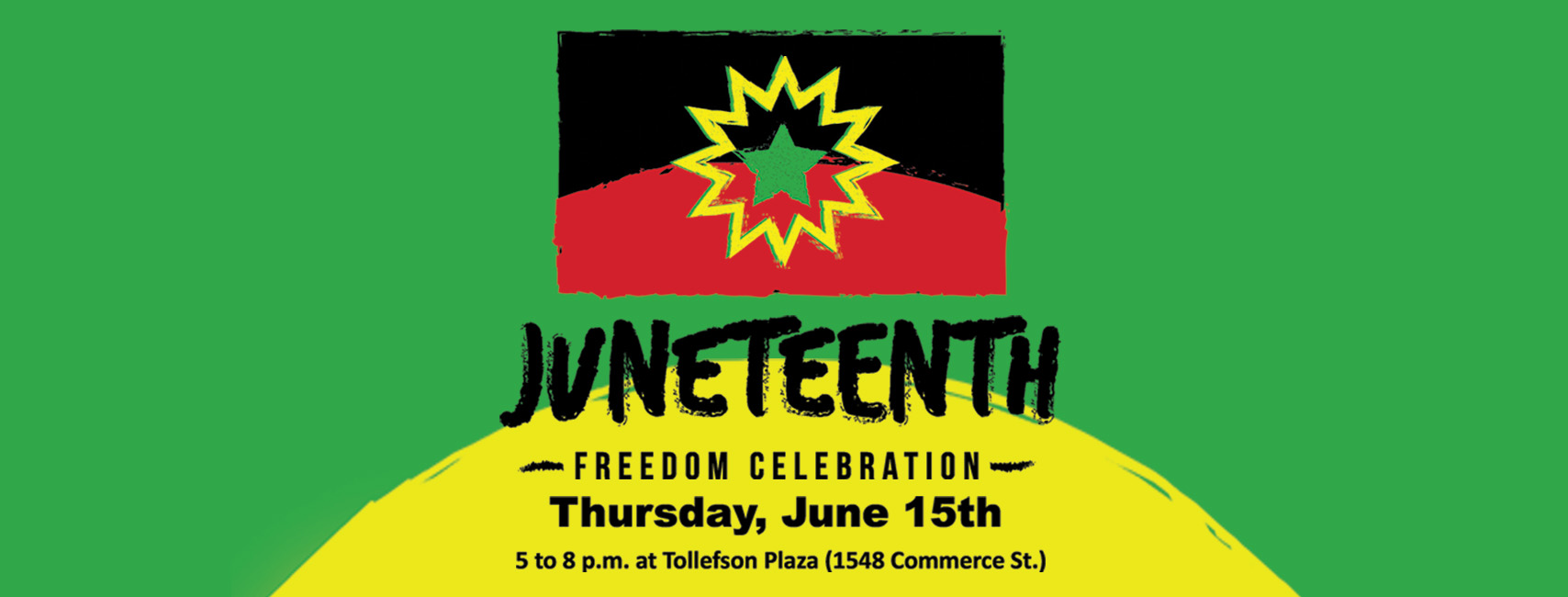Black, Green, Red and Yellow invitation to Juneteenth Celebration