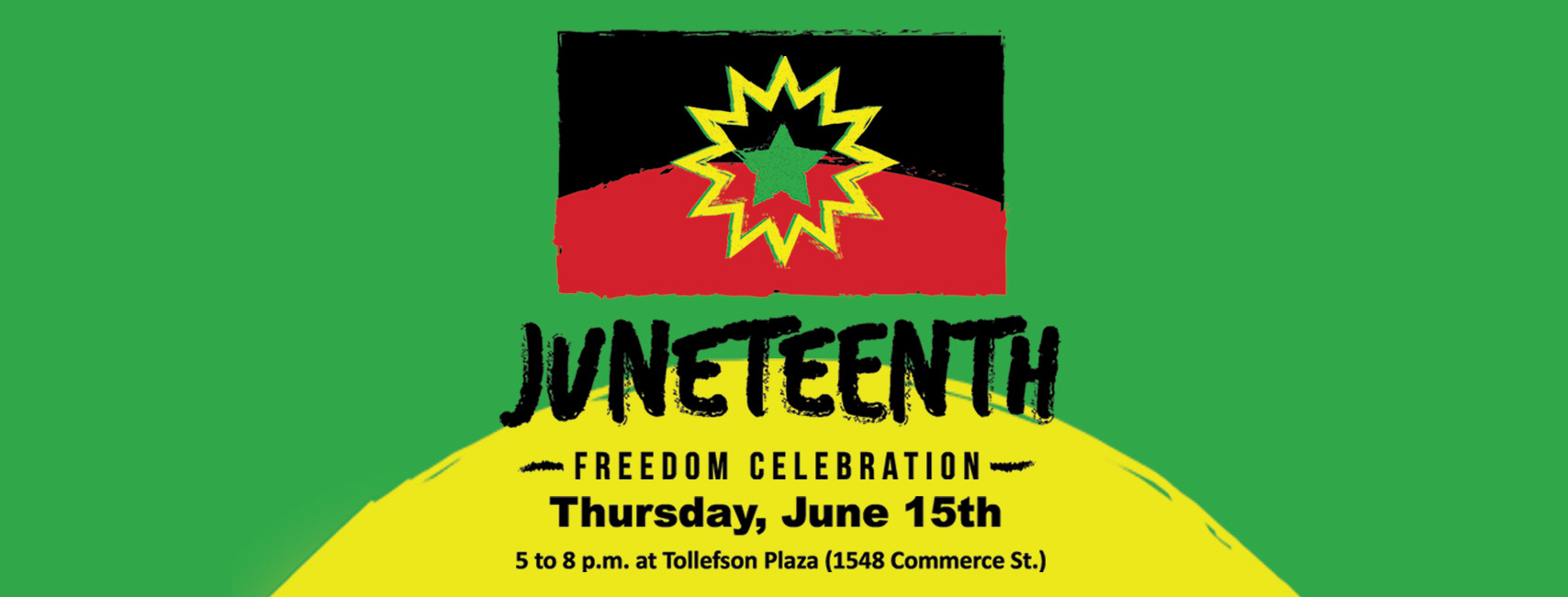 Black, Green, Red and Yellow invitation to Juneteenth Celebration Black, Green, Red and Yellow invitation to Juneteenth Celebration