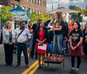 Photo of climate action march urging City of Tacoma to take action