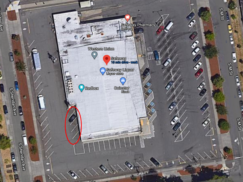 Map of Hilltop Safeway drop-off