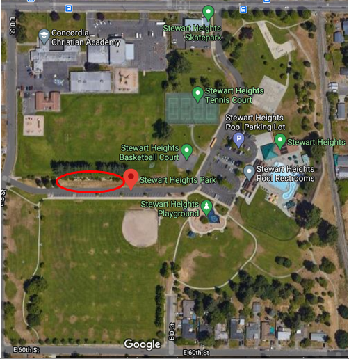 Map of Stewart Heights Park Drop-off Map of Stewart Heights Park Drop-off