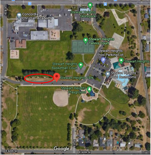 Map of Stewart Heights Park Drop-off