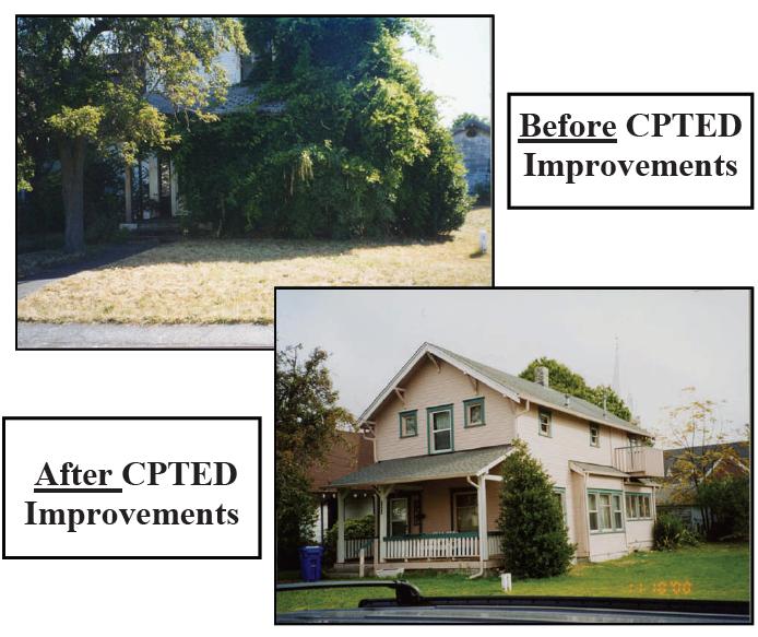 Before and after picture of CPTED principles