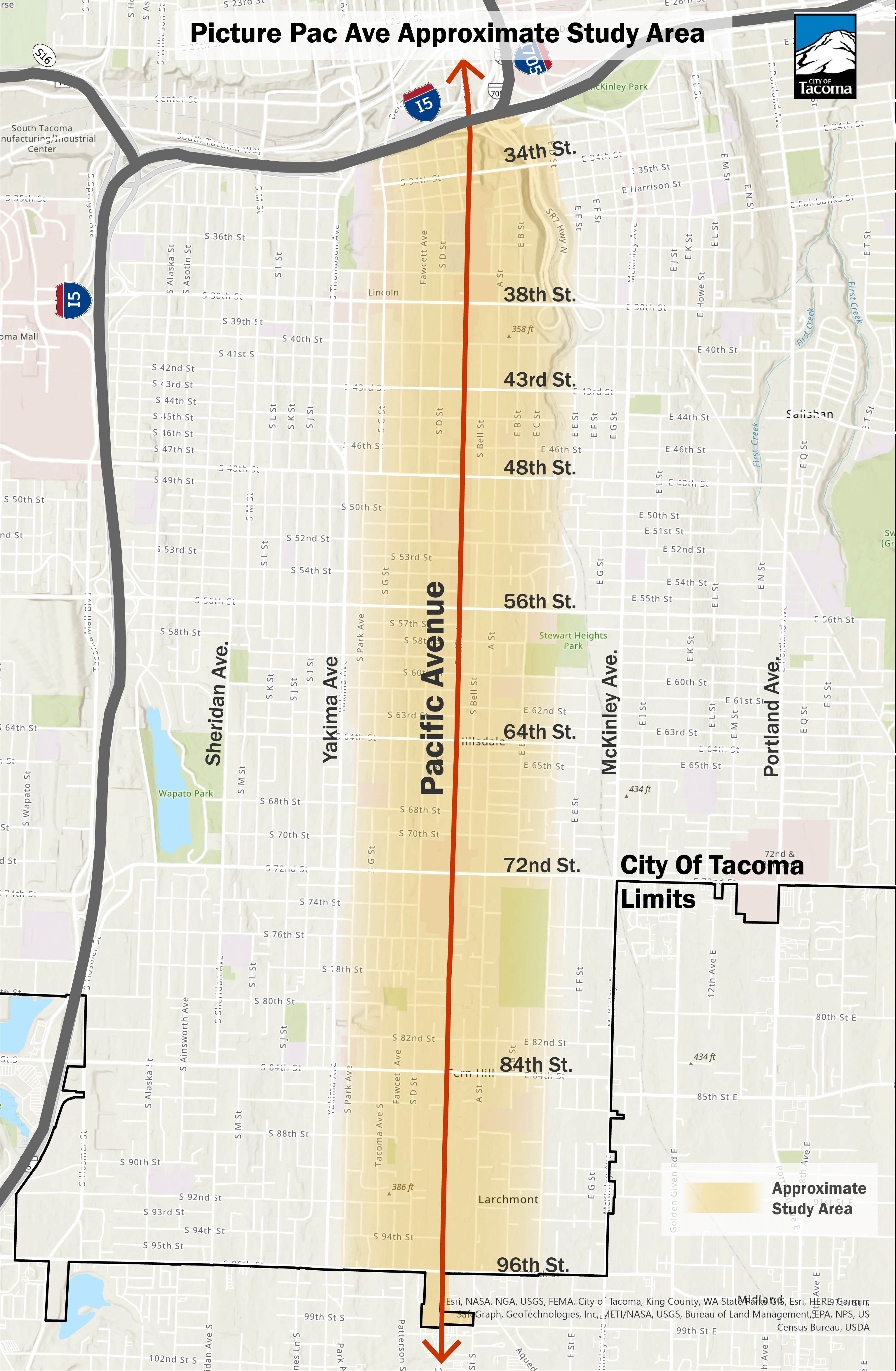 Approximate Study Area Map