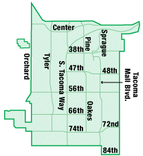 Image of the Tacoma Police Department Sector 3 Map