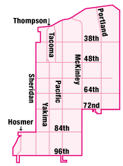 Image of the Tacoma Police Department Sector 4 Map
