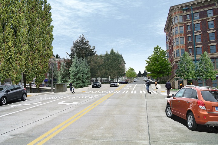 Westbound view of the 17th Street Extension and UWT Improvements
